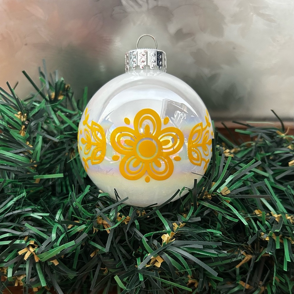 Vintage Inspired Handmade Glass Ornament - Iridescent - Butterfly